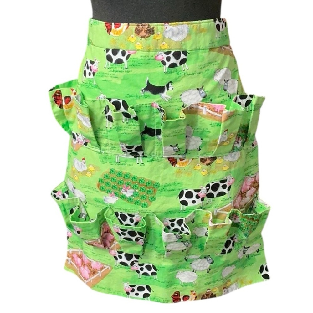Egg Collecting Apron Handmade Cow Farm Ranch - Picture 2 of 7